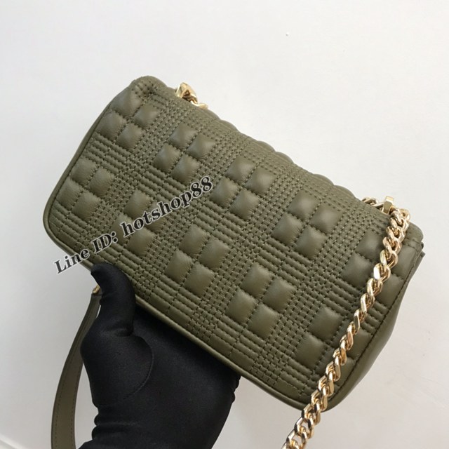 Burberry專櫃新款羊皮小號TB蘿拉包 巴寶莉絎縫品牌格紋鏈條單肩挎背女包 yxb1533